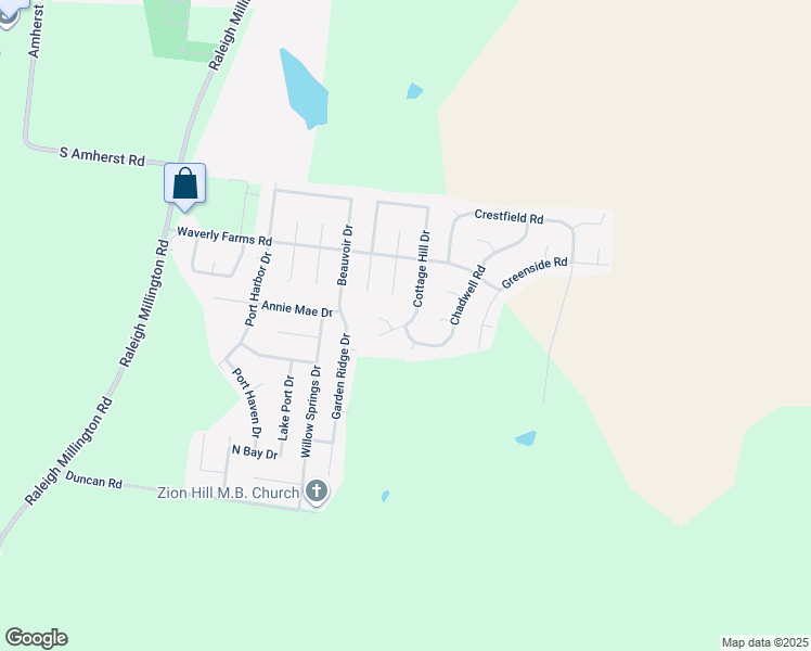 map of restaurants, bars, coffee shops, grocery stores, and more near 4611 Chadwell Road in Millington