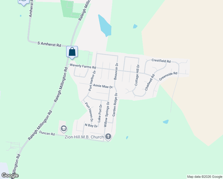 map of restaurants, bars, coffee shops, grocery stores, and more near 5919 Garden Ridge Drive in Millington