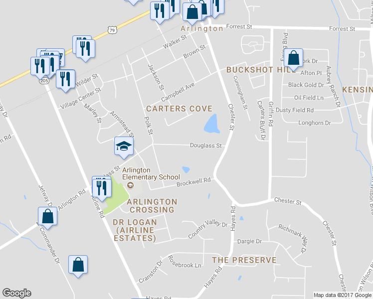 map of restaurants, bars, coffee shops, grocery stores, and more near 11959 Douglass Street in Arlington