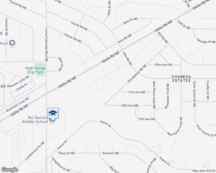map of restaurants, bars, coffee shops, grocery stores, and more near 807 Oreja De Oro Drive Southeast in Rio Rancho