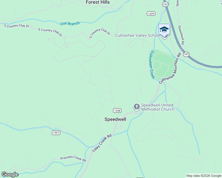 map of restaurants, bars, coffee shops, grocery stores, and more near 235 Speedwell Baptist Church Road in Cullowhee