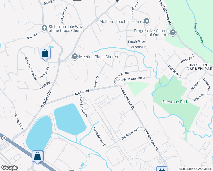 map of restaurants, bars, coffee shops, grocery stores, and more near 1425 Auten Road in Charlotte