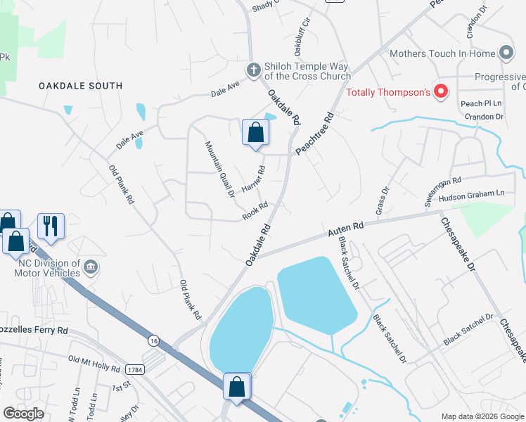 map of restaurants, bars, coffee shops, grocery stores, and more near 327 Quail Drive in Charlotte
