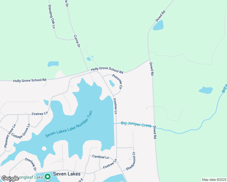 map of restaurants, bars, coffee shops, grocery stores, and more near 156 Firetree Lane in Seven Lakes