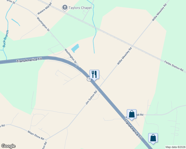 map of restaurants, bars, coffee shops, grocery stores, and more near 7900 U.S. 70 in La Grange