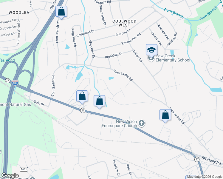map of restaurants, bars, coffee shops, grocery stores, and more near 1321 Bells Knox Road in Charlotte