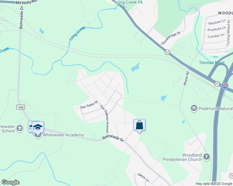 map of restaurants, bars, coffee shops, grocery stores, and more near 2311 Verde Creek Road in Charlotte