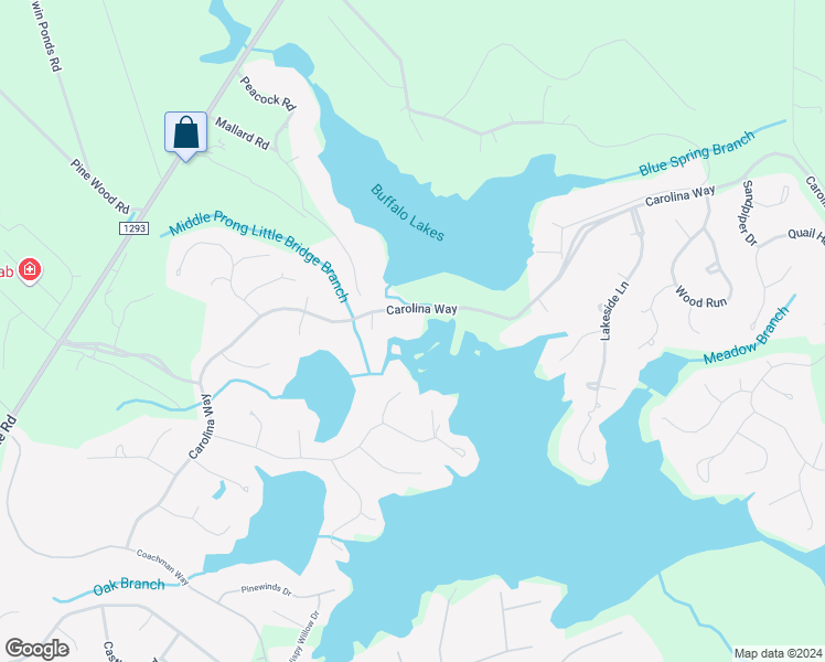 map of restaurants, bars, coffee shops, grocery stores, and more near 770 Carolina Way in Sanford
