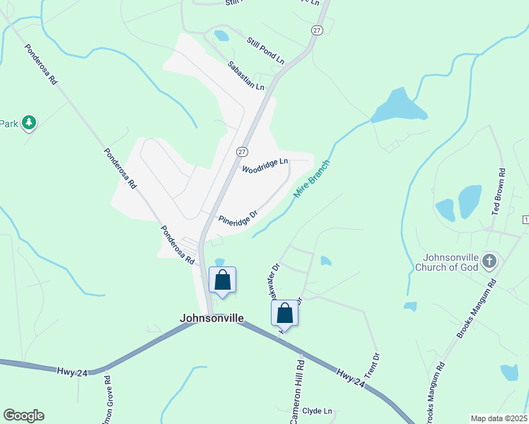 map of restaurants, bars, coffee shops, grocery stores, and more near 194 Pineridge Drive in Cameron