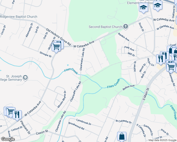 map of restaurants, bars, coffee shops, grocery stores, and more near 105 Dogwood Place in Mount Holly