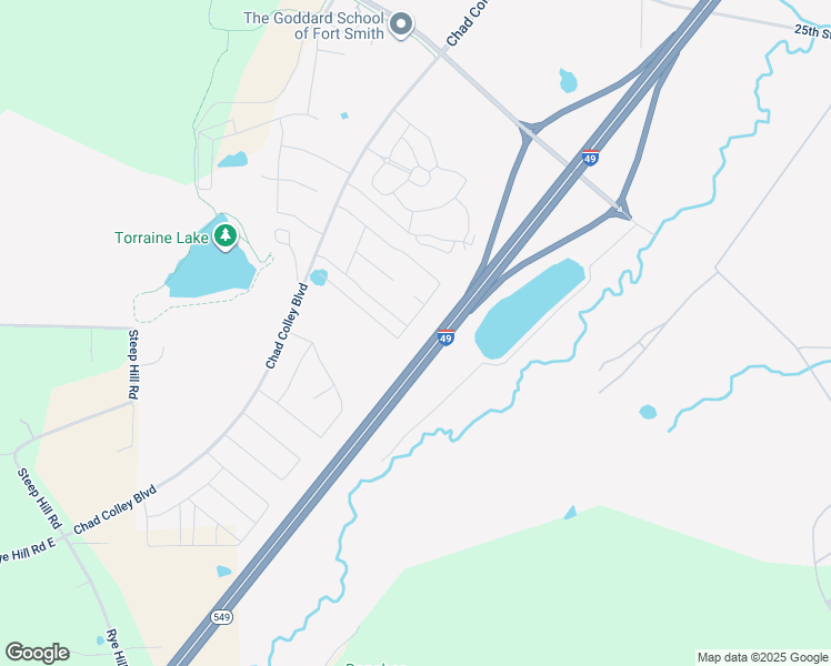 map of restaurants, bars, coffee shops, grocery stores, and more near Gibbs Lane in Fort Smith