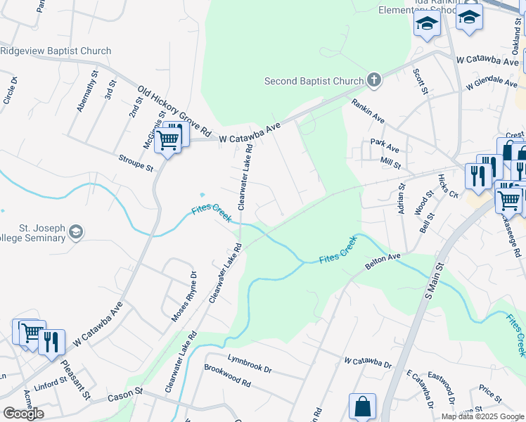 map of restaurants, bars, coffee shops, grocery stores, and more near 105 Dogwood Place in Mount Holly