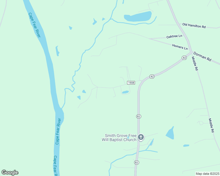 map of restaurants, bars, coffee shops, grocery stores, and more near Bumpas Creek Access in Harnett County