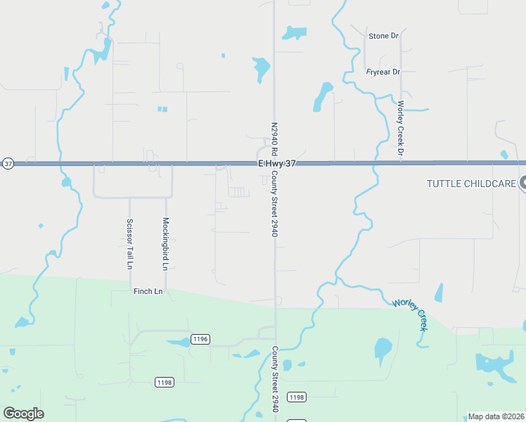 map of restaurants, bars, coffee shops, grocery stores, and more near 17 South Cemetery Road in Tuttle