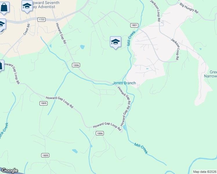 map of restaurants, bars, coffee shops, grocery stores, and more near 6259 Howard Gap Road in Flat Rock
