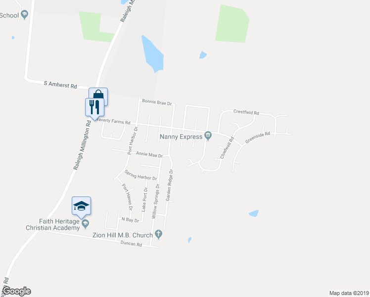 map of restaurants, bars, coffee shops, grocery stores, and more near 5954 Chandeleur Cove in Millington