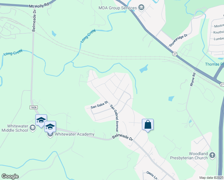 map of restaurants, bars, coffee shops, grocery stores, and more near 3020 Aransas Road in Charlotte