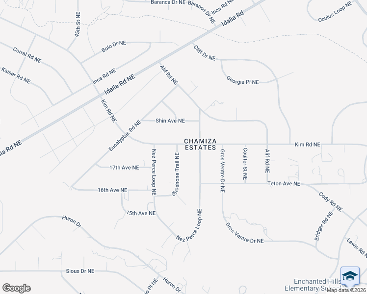map of restaurants, bars, coffee shops, grocery stores, and more near 4860 Kim Road Northeast in Rio Rancho