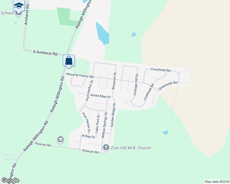 map of restaurants, bars, coffee shops, grocery stores, and more near 5962 Beauvoir Drive in Millington