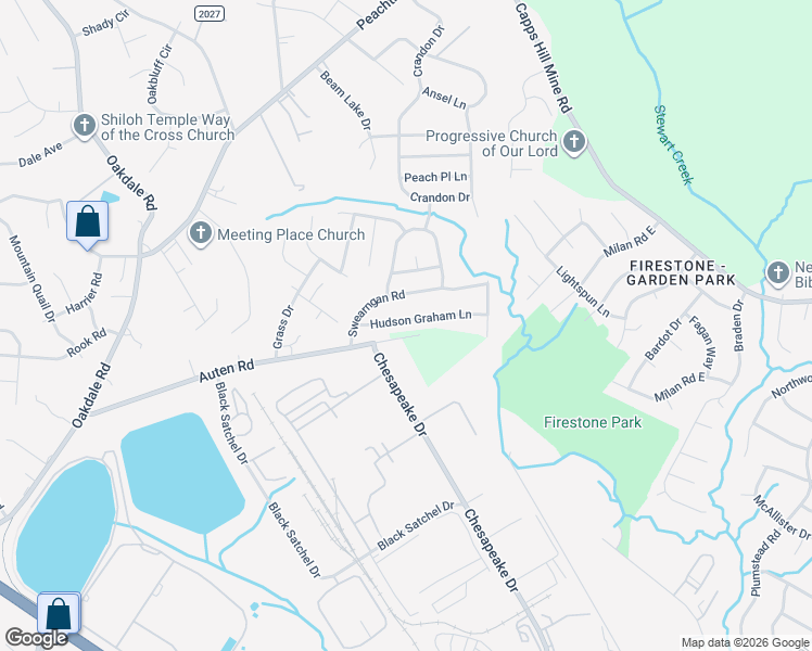 map of restaurants, bars, coffee shops, grocery stores, and more near 1527 Hudson Graham Lane in Charlotte