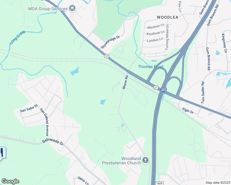map of restaurants, bars, coffee shops, grocery stores, and more near 240 Rhyne Road in Charlotte