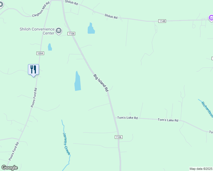 map of restaurants, bars, coffee shops, grocery stores, and more near 641 Big Island Road in Forest City