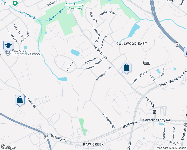 map of restaurants, bars, coffee shops, grocery stores, and more near 7824 Montbrook Drive in Charlotte