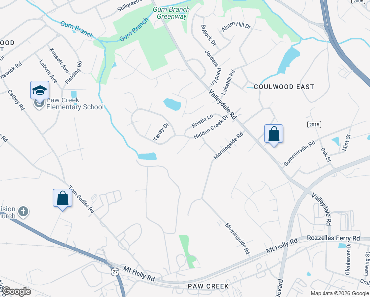 map of restaurants, bars, coffee shops, grocery stores, and more near 537 Moss Stream Lane in Charlotte