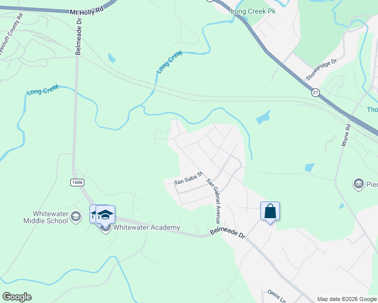 map of restaurants, bars, coffee shops, grocery stores, and more near 2249 Belmeade Drive in Charlotte