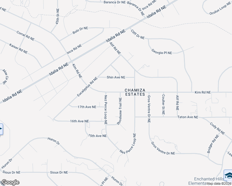 map of restaurants, bars, coffee shops, grocery stores, and more near 4840 Kim Road in Rio Rancho