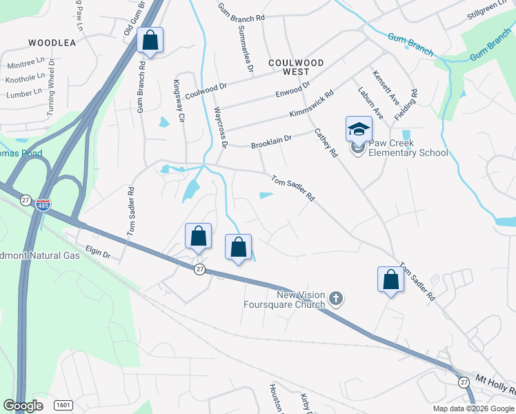 map of restaurants, bars, coffee shops, grocery stores, and more near 1408 Bells Knox Road in Charlotte