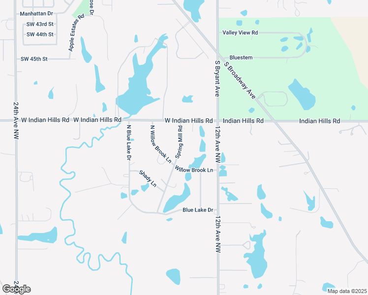 map of restaurants, bars, coffee shops, grocery stores, and more near 5815 Spring Mill Road in Norman