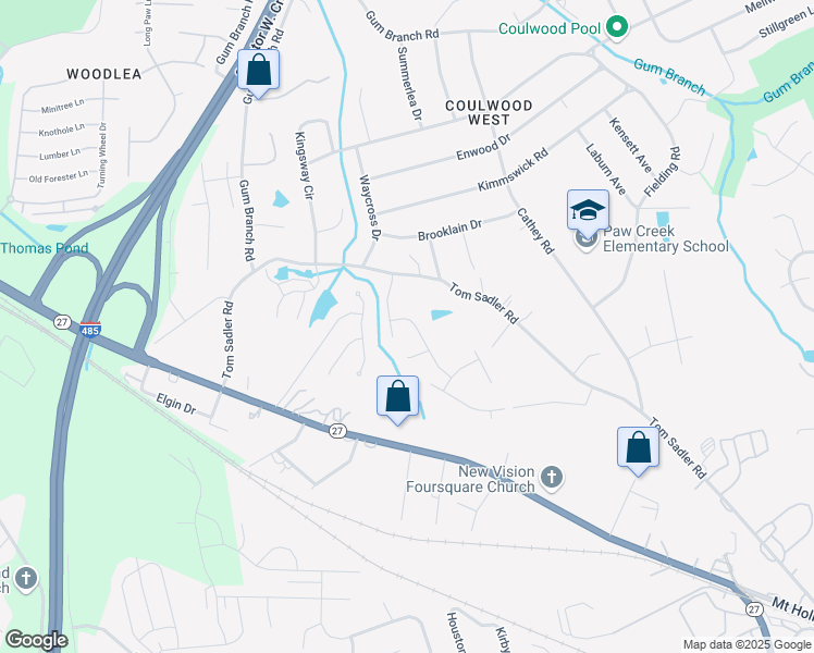 map of restaurants, bars, coffee shops, grocery stores, and more near 1429 Bells Knox Road in Charlotte