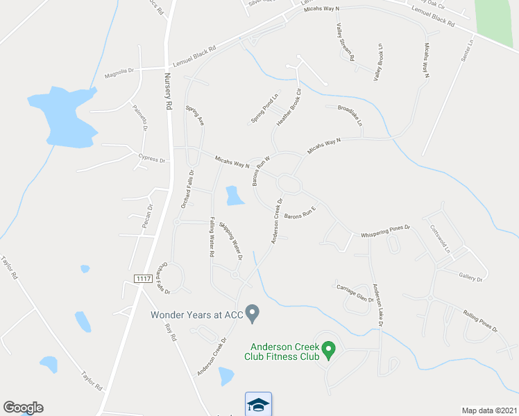 map of restaurants, bars, coffee shops, grocery stores, and more near 45 Barons Run West in Spring Lake