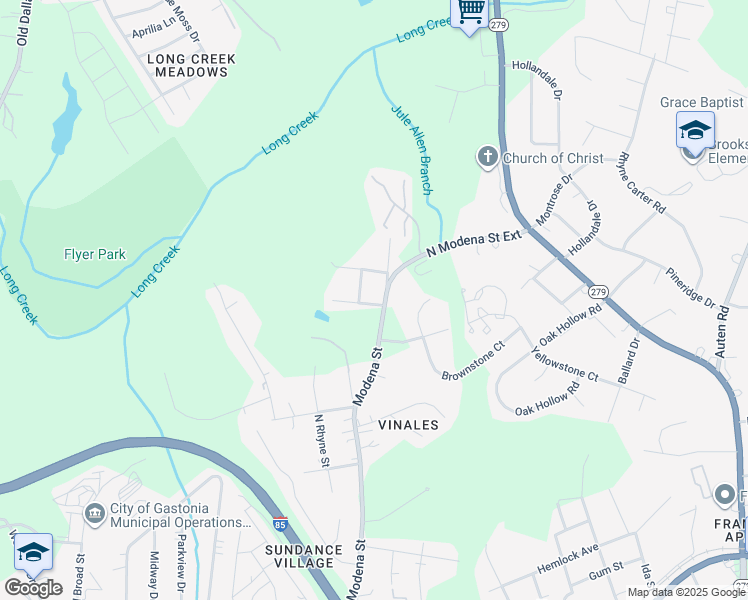 map of restaurants, bars, coffee shops, grocery stores, and more near 1009 Hamme Lane in Gastonia