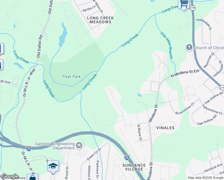 map of restaurants, bars, coffee shops, grocery stores, and more near 1672 Plyler Lake Road in Gastonia