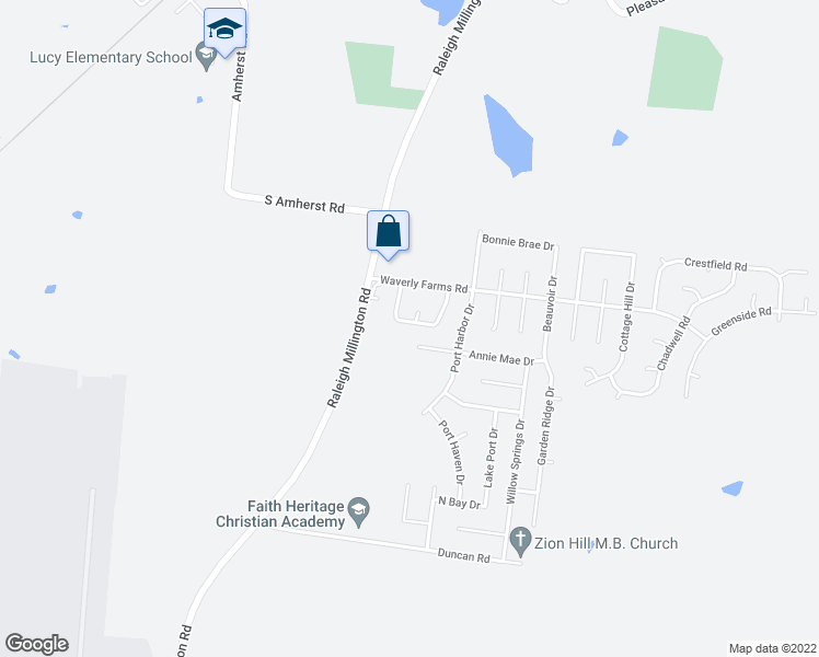 map of restaurants, bars, coffee shops, grocery stores, and more near 5945 Wagon Hill Road West in Millington