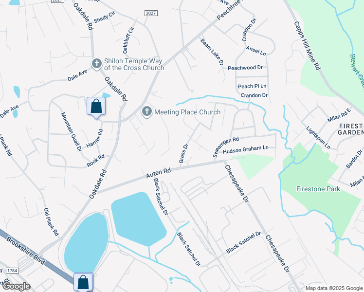 map of restaurants, bars, coffee shops, grocery stores, and more near 705 Grass Drive in Charlotte