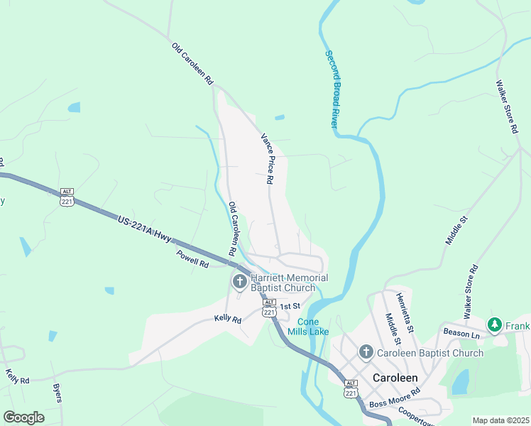map of restaurants, bars, coffee shops, grocery stores, and more near 376 Vance Price Road in Forest City