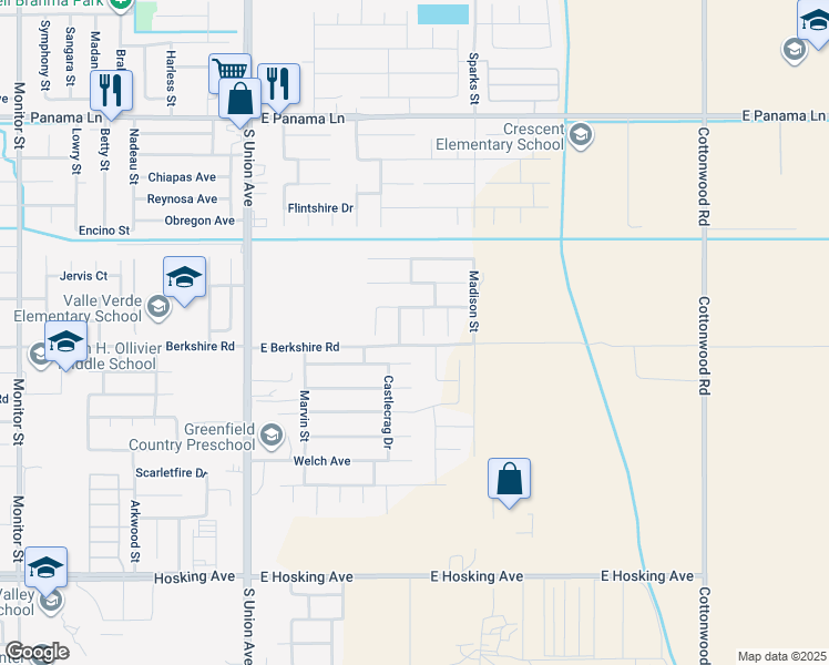 map of restaurants, bars, coffee shops, grocery stores, and more near 7218 Isla Mona Court in Bakersfield