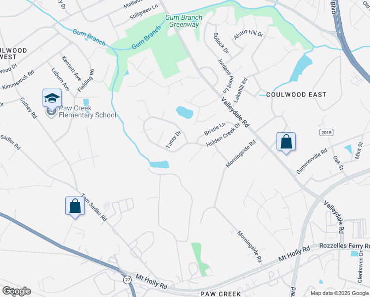 map of restaurants, bars, coffee shops, grocery stores, and more near 537 Moss Stream Lane in Charlotte