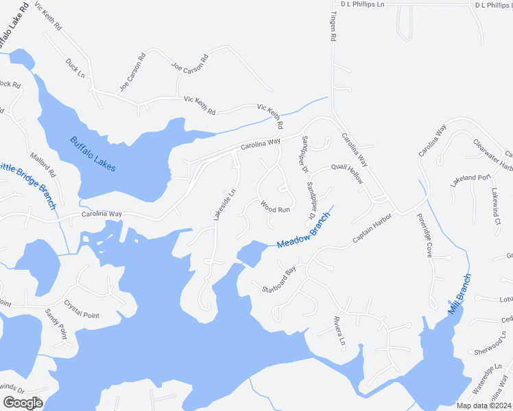 map of restaurants, bars, coffee shops, grocery stores, and more near 190 Wood Run in Sanford