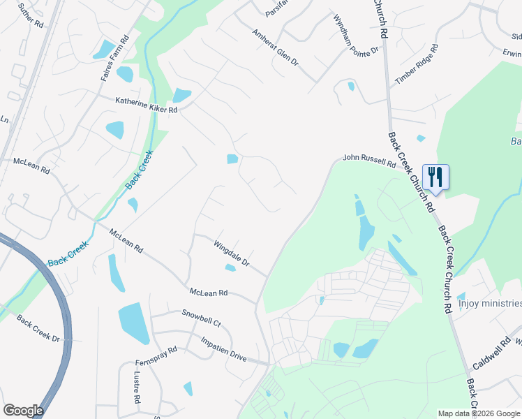 map of restaurants, bars, coffee shops, grocery stores, and more near 2031 David Earl Drive in Charlotte