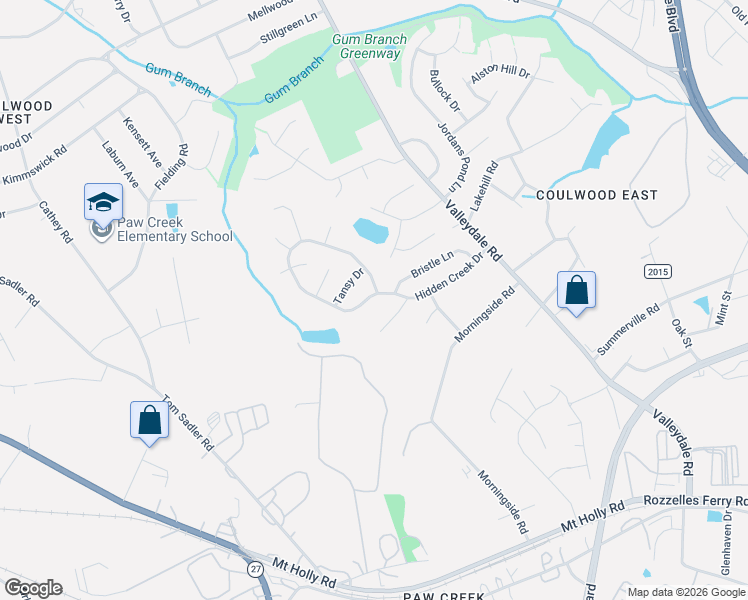 map of restaurants, bars, coffee shops, grocery stores, and more near 537 Moss Stream Lane in Charlotte