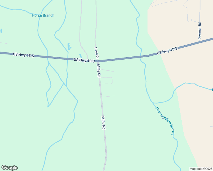 map of restaurants, bars, coffee shops, grocery stores, and more near 155 Mills Road in Goldsboro