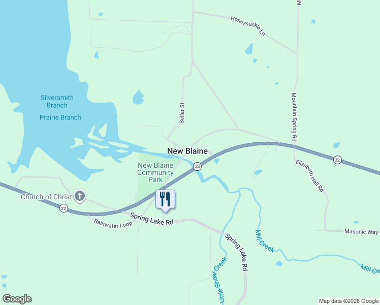 map of restaurants, bars, coffee shops, grocery stores, and more near in New Blaine
