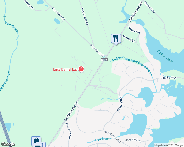 map of restaurants, bars, coffee shops, grocery stores, and more near 88 Forest Manor Drive in Sanford