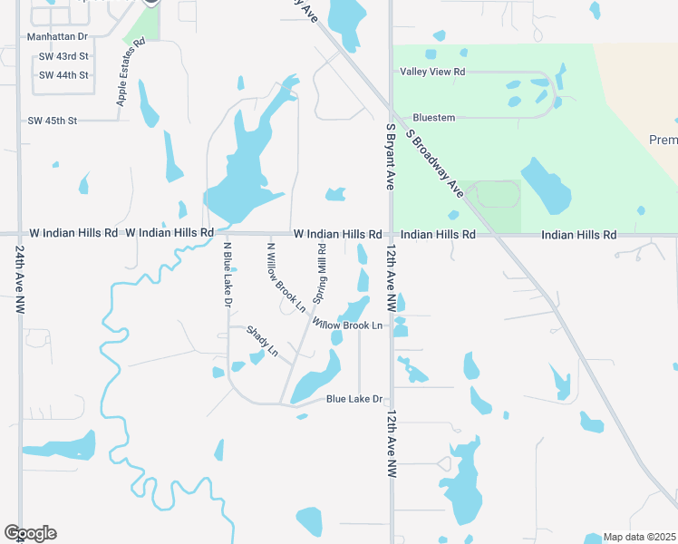 map of restaurants, bars, coffee shops, grocery stores, and more near 5815 Spring Mill Road in Norman