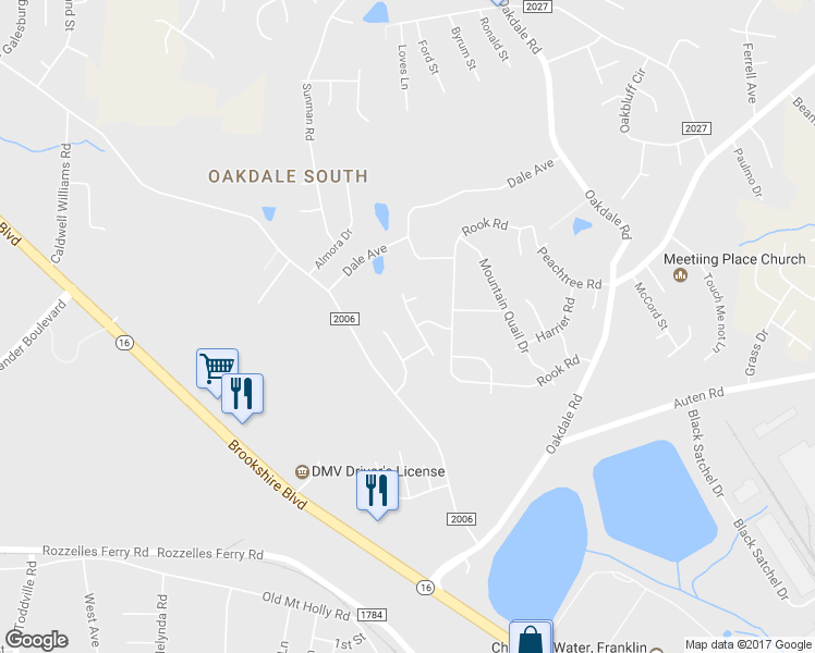 map of restaurants, bars, coffee shops, grocery stores, and more near 6003 Patricia Ryan Drive in Charlotte