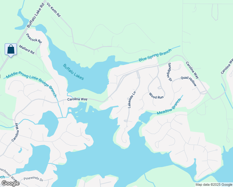 map of restaurants, bars, coffee shops, grocery stores, and more near 1058 Carolina Way in Sanford